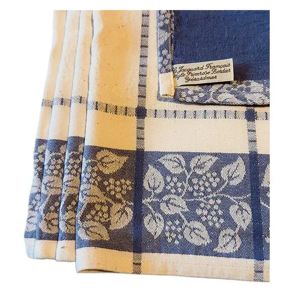 Le Jacquard Francais Primrose Bordier Blue/Ivory 19" x 12" Placemats Set of 4 - Picture 7 of 9
